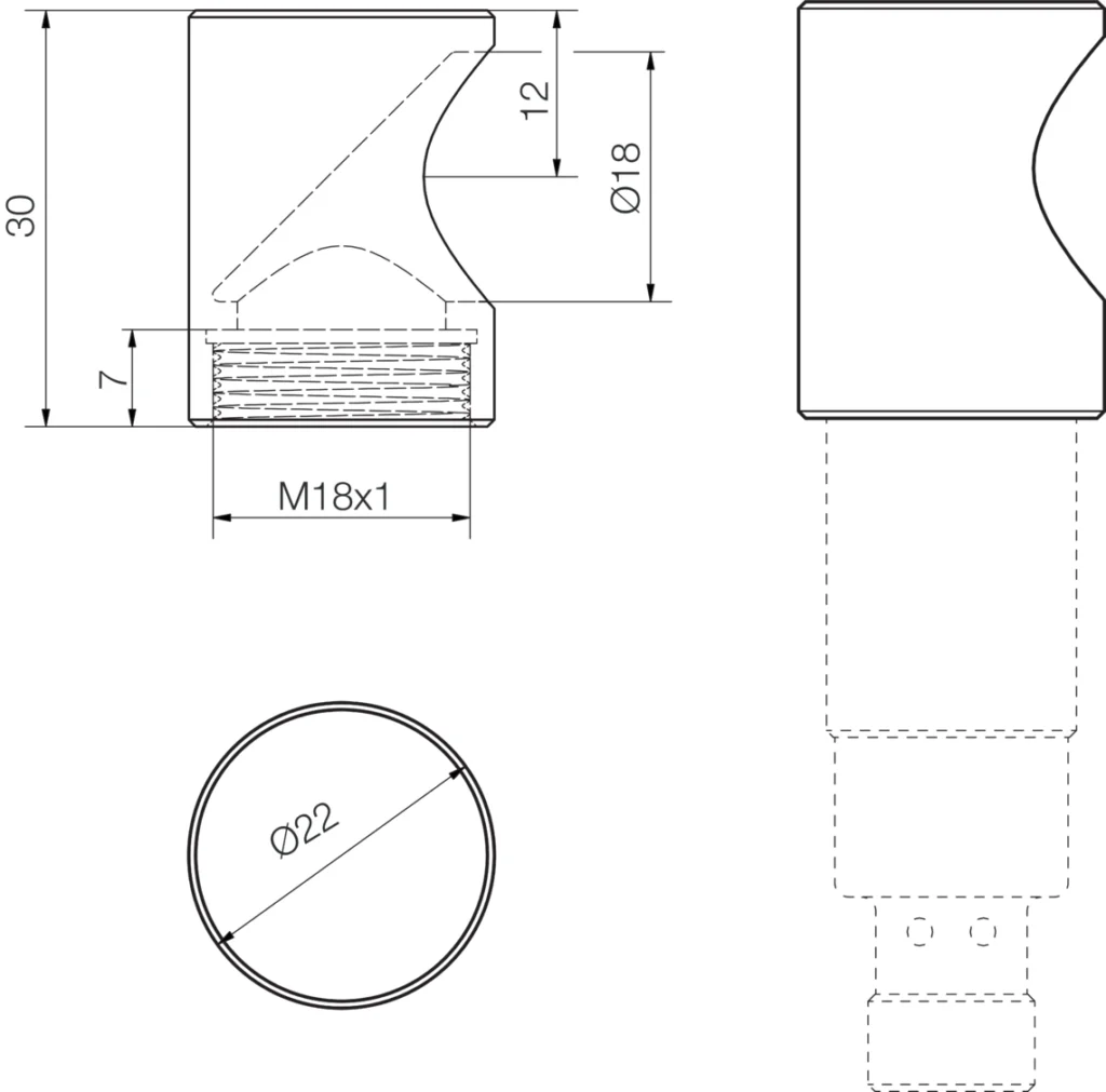 Sound deflector by 90° type US-UW-18 (212933) Di-Soric