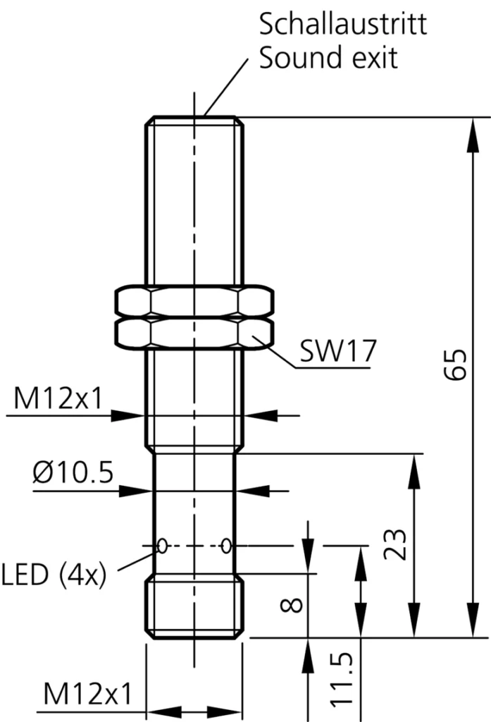 Ultrasonoor sensor US 12 M 400 IU-B4 fabricaat Di-soric