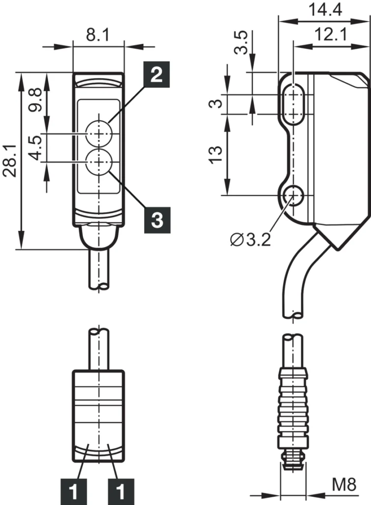 Retroreflectieve sensor OR21-PS-0.3T3 Di-Soric