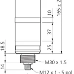 Signaaltoren SBT-RGB-R50-3S-B5 Di-Soric