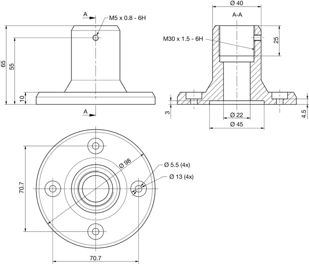 Signaaltoren montagevoet SBT-MF-M30 Di-Soric