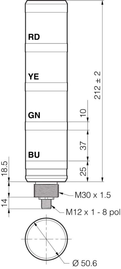 Signaaltoren SBT-F-BGYR-R50-4S-B8 Di-Soric