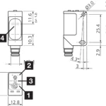 Diffuse sensor OH 30 K 400 P3-T4, range 30 … 400 mm