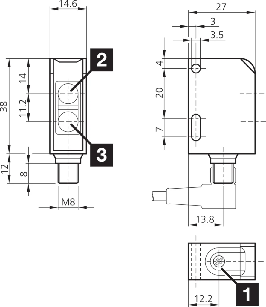 Retroreflectieve sensor OR 6-41 K4 P1-T3 Di-Soric