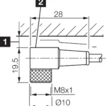 Aansluitkabel, TKHM-W-10, 10.000 mm, PUR, M8, 3-polig