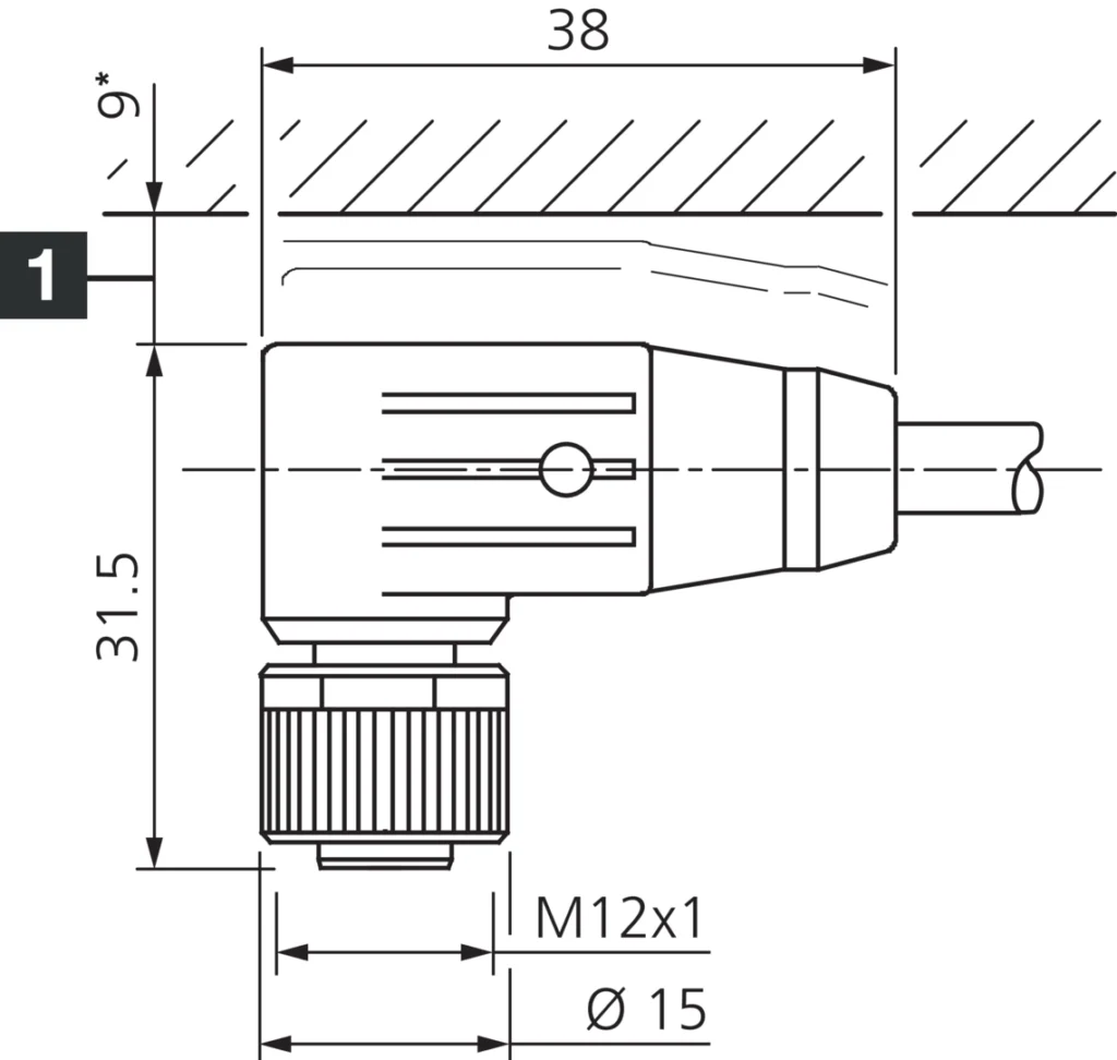 Connection cable VKHM-W-5/5 Di-Soric