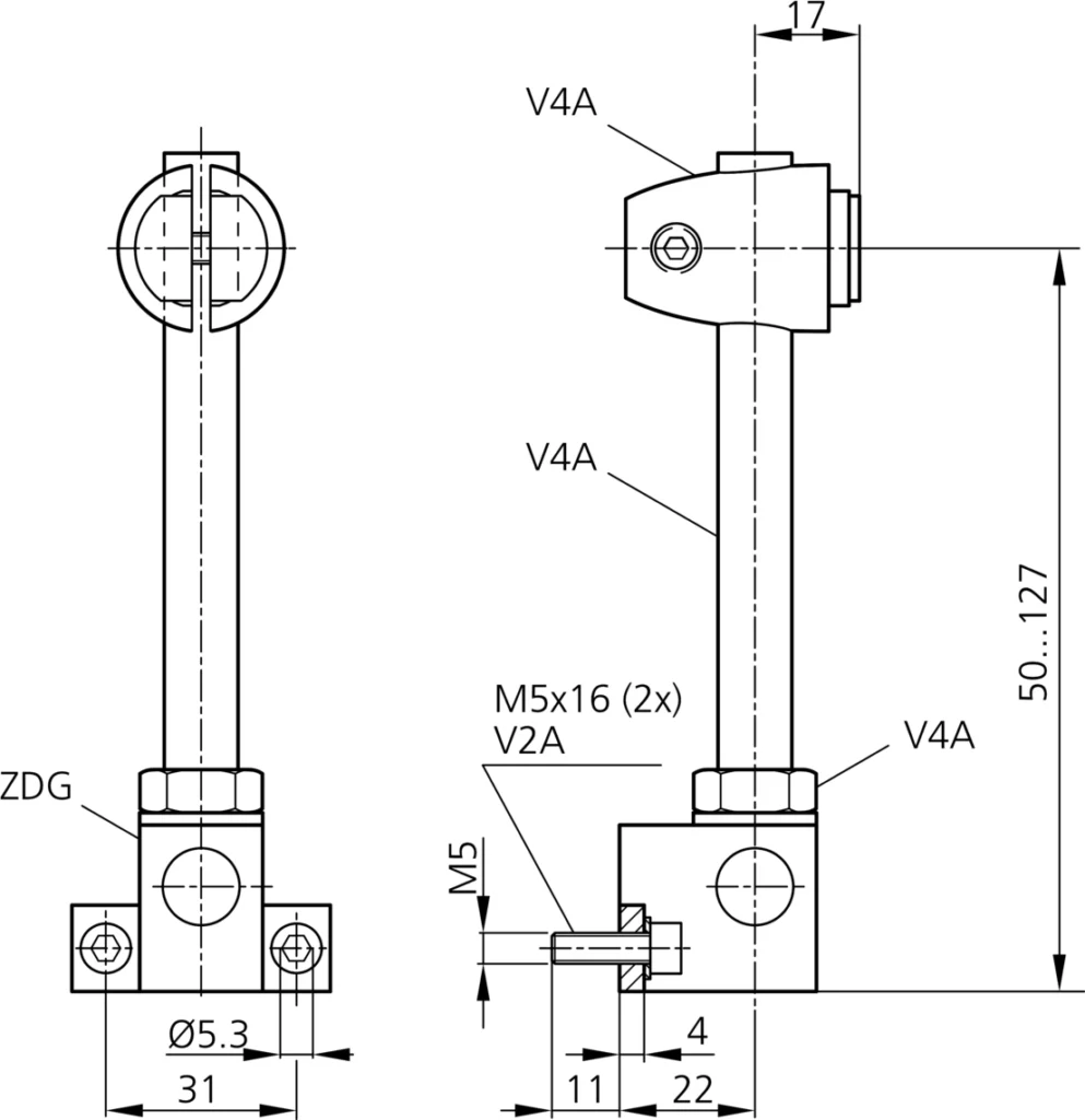 Lichtscherm bevestigings beugels SH-LHT9-45 Di-Soric