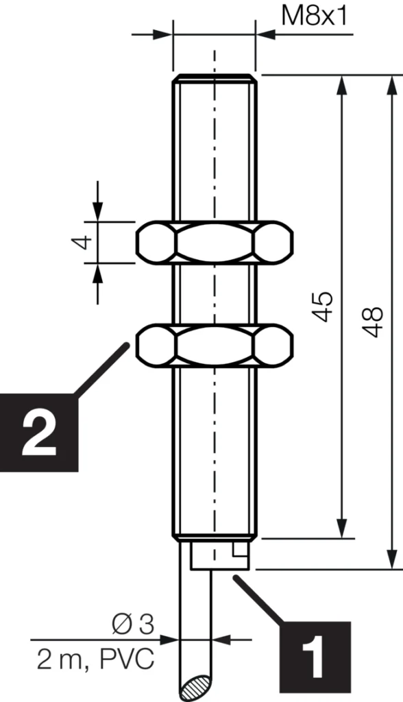 Inductieve sensoren DCC 08 M 03 PSLK Di-soric