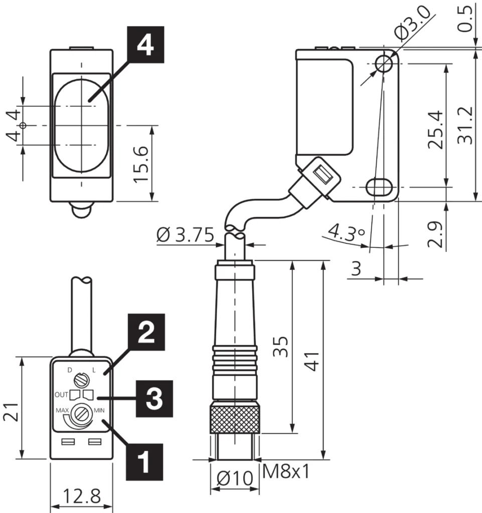 Retroreflectieve sensor O-30 OR 31 K 1500 P3-K-T3