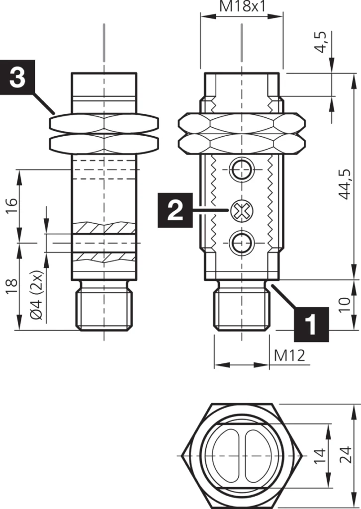 Retroreflectieve sensor OR 18-1 FM 5700 P3-B4 Di-Soric