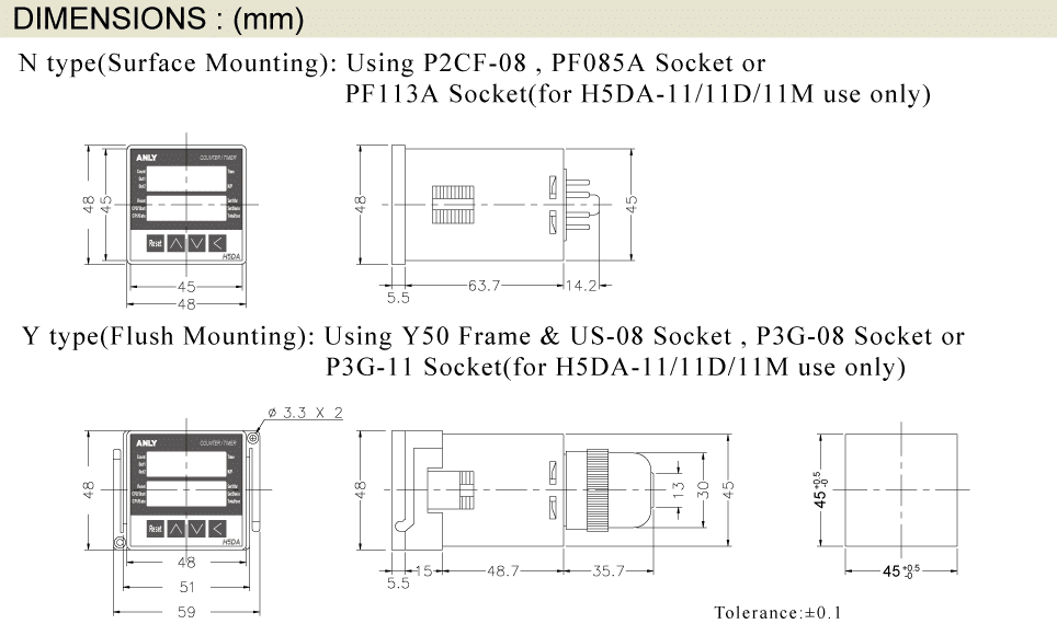 Digitale teller H5DA-11M Anly